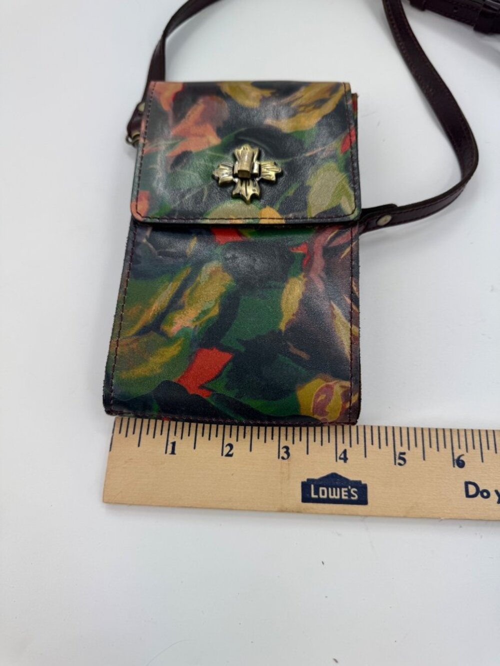 Patricia Nash Winter Bloom Floral Leather Crossbody Bag With Adjustable Strap - Picture 11 of 14